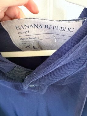 Banana Republic Navy Snap-Front Hoodie new
